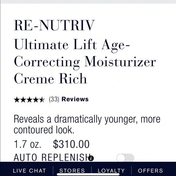 Estee Lauder Re-nutriv Ultimate Lift Age-Correcting Moisturizer Creme